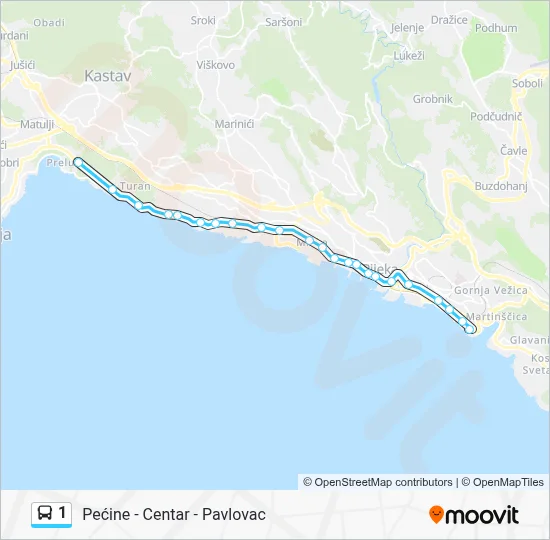 1 Bus Line Map