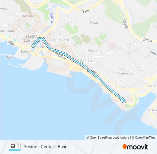 1 Bus Line Map