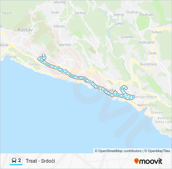 2 Bus Line Map