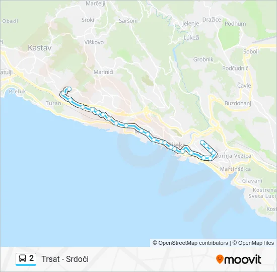 2 Bus Line Map