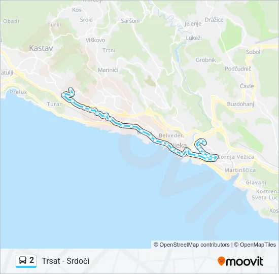 2 Bus Line Map