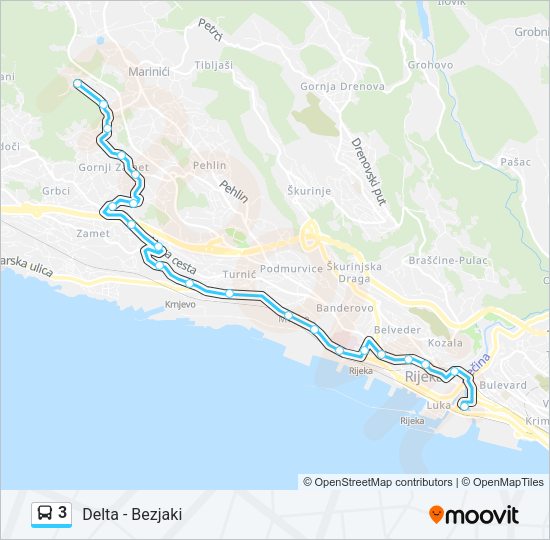3 Bus Line Map