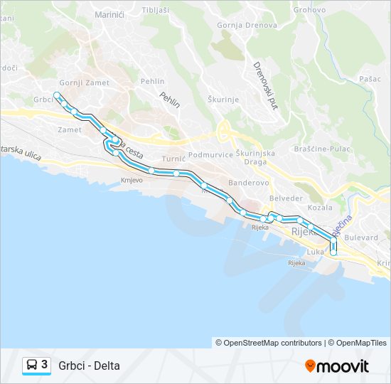 3 Bus Line Map