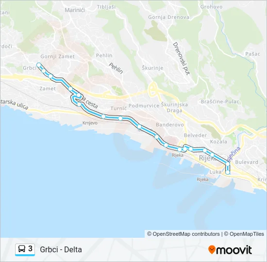 3 Bus Line Map