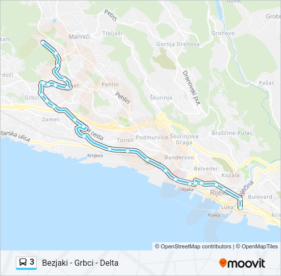 3 Bus Line Map