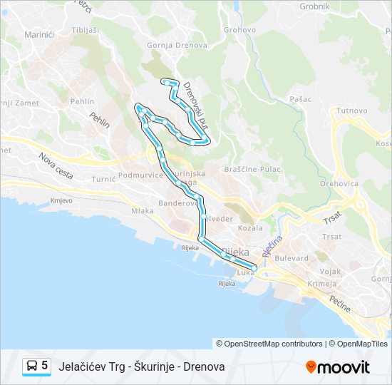 5 Bus Line Map