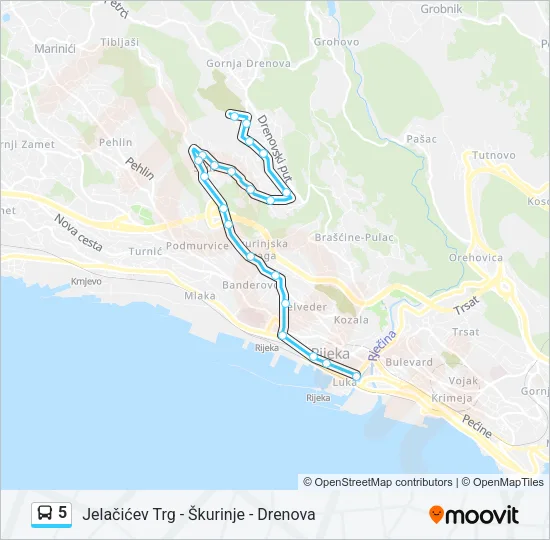 5 Bus Line Map