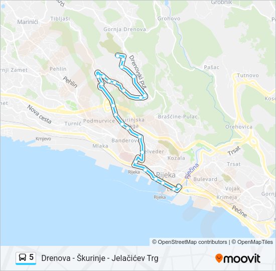 5 Bus Line Map