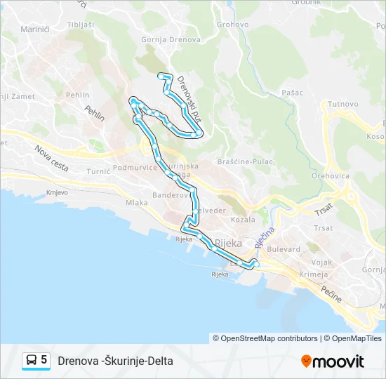5 Bus Line Map