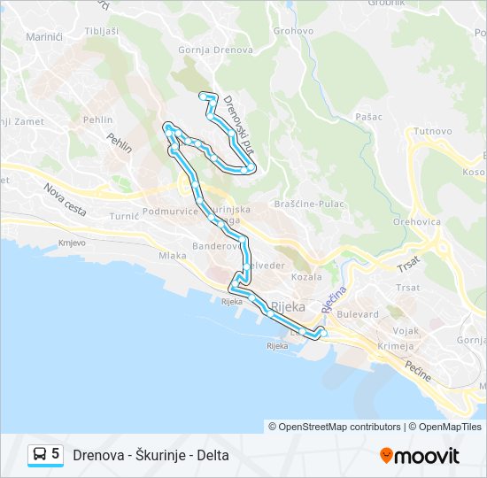 5 Bus Line Map