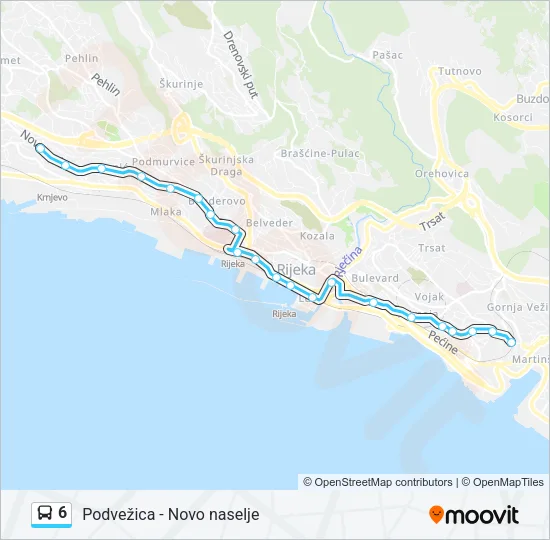 6 Bus Line Map