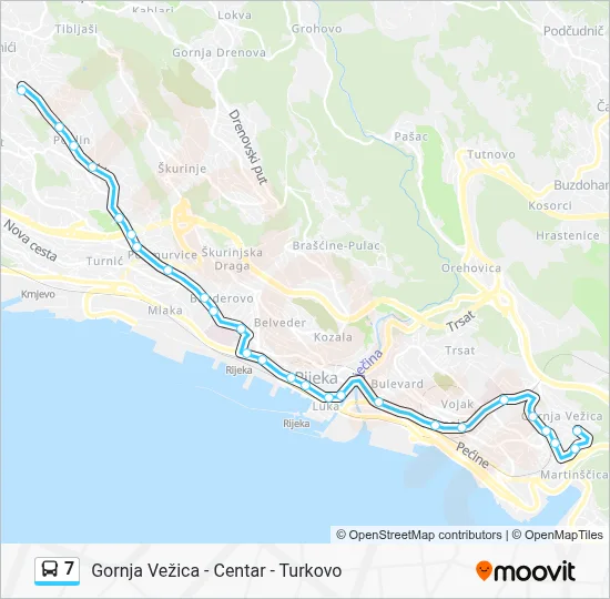 7 Bus Line Map