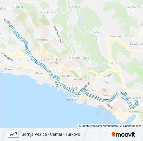 7 Bus Line Map