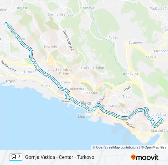 7 Bus Line Map