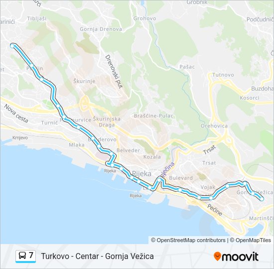 7 Bus Line Map
