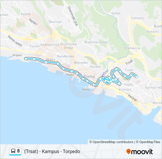 8 Bus Line Map