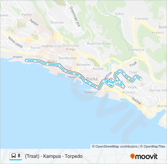 8 Bus Line Map