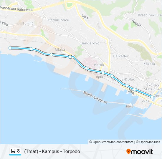 8 Bus Line Map