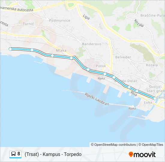 8 Bus Line Map