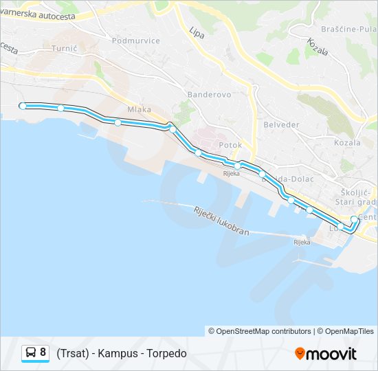 8 Bus Line Map