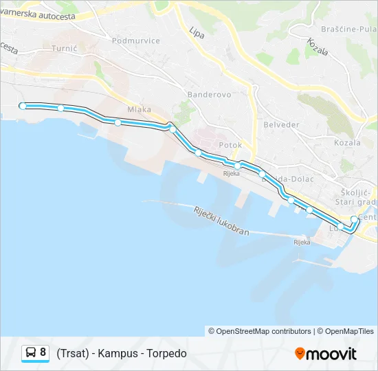 8 Bus Line Map
