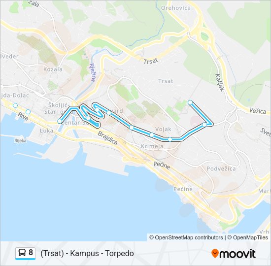 8 Bus Line Map