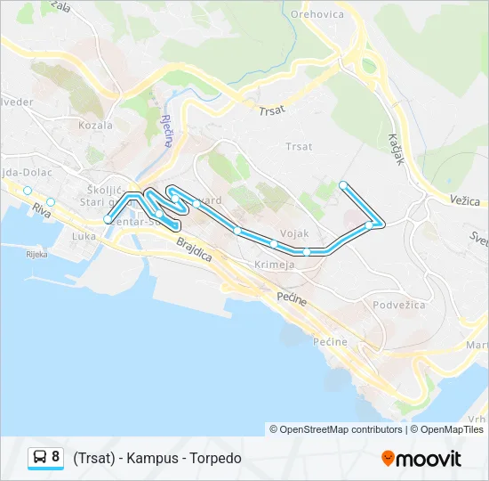 8 Bus Line Map