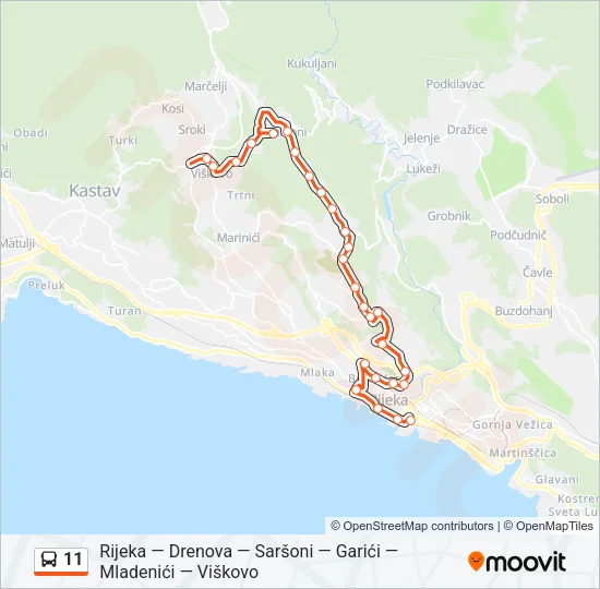 11 Bus Line Map