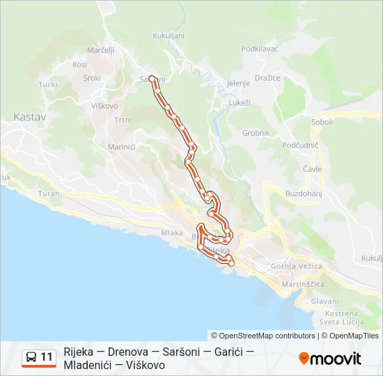 11 Bus Line Map