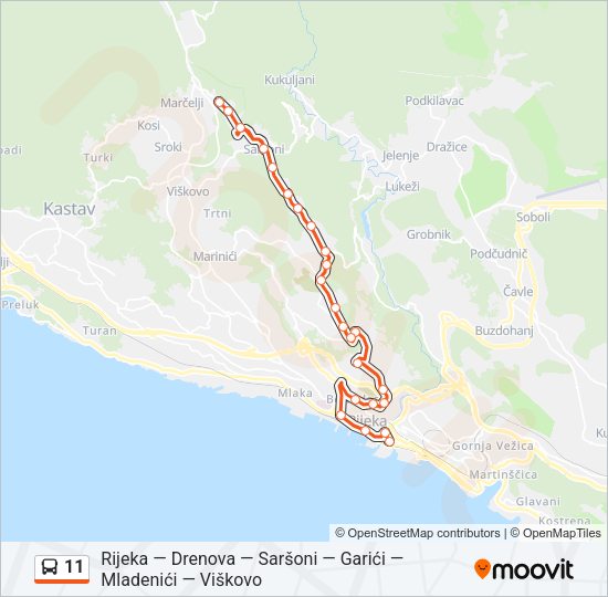 11 Bus Line Map