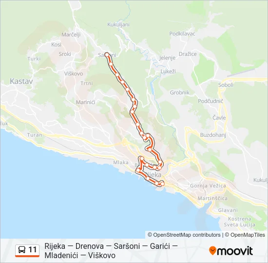 11 Bus Line Map