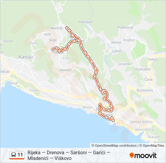 11 Bus Line Map