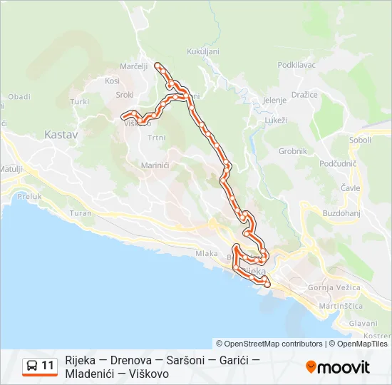11 Bus Line Map