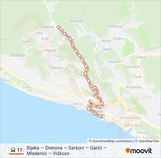 11 Bus Line Map