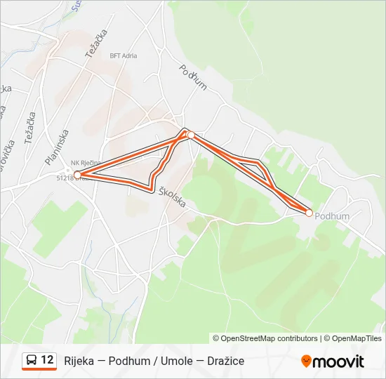 12 Bus Line Map