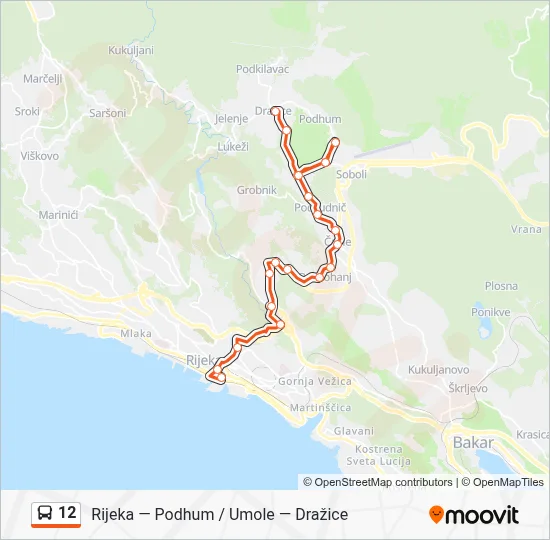 12 Bus Line Map