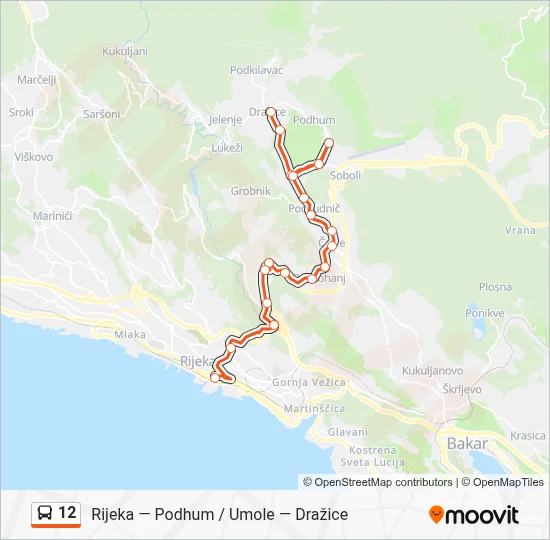 12 Bus Line Map