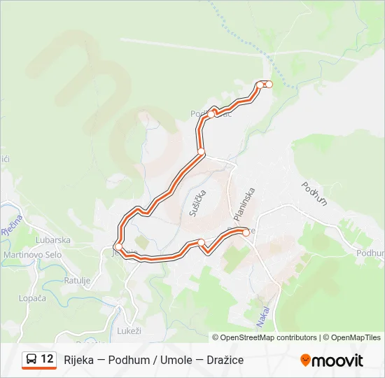 12 Bus Line Map