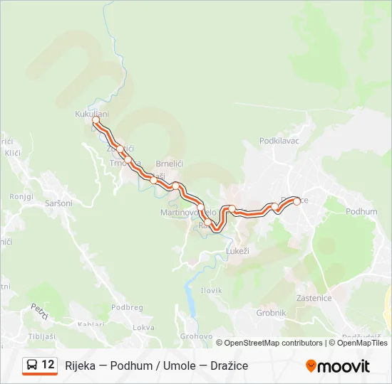 12 Bus Line Map