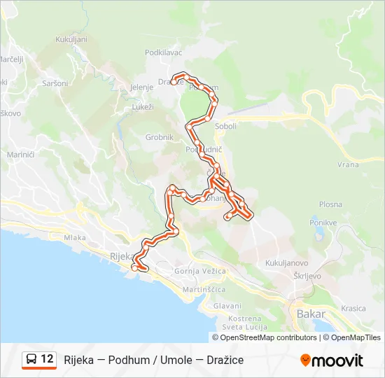 12 Bus Line Map