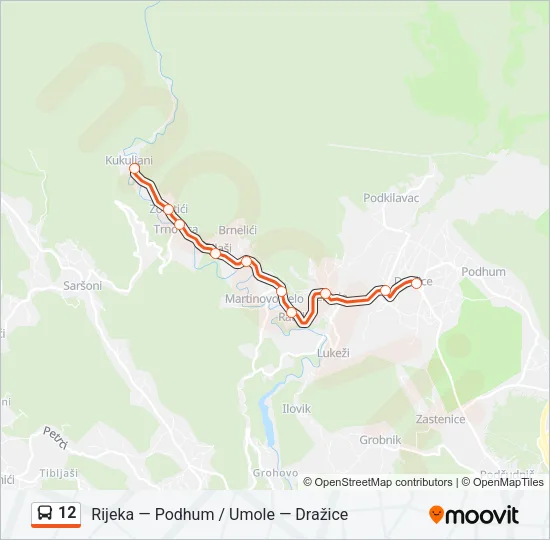 12 Bus Line Map