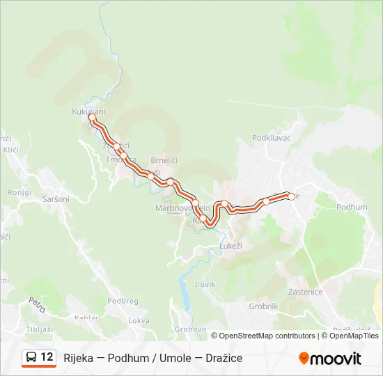 12 Bus Line Map
