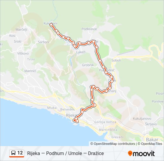 12 Bus Line Map