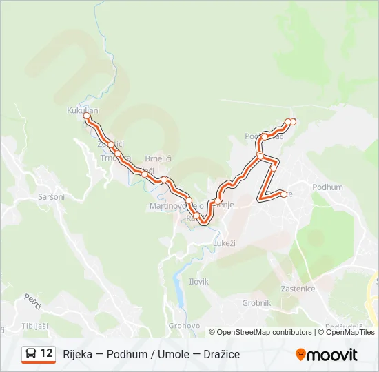 12 Bus Line Map
