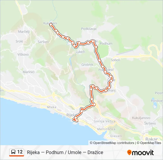 12 Bus Line Map