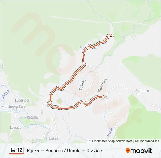 12 Bus Line Map