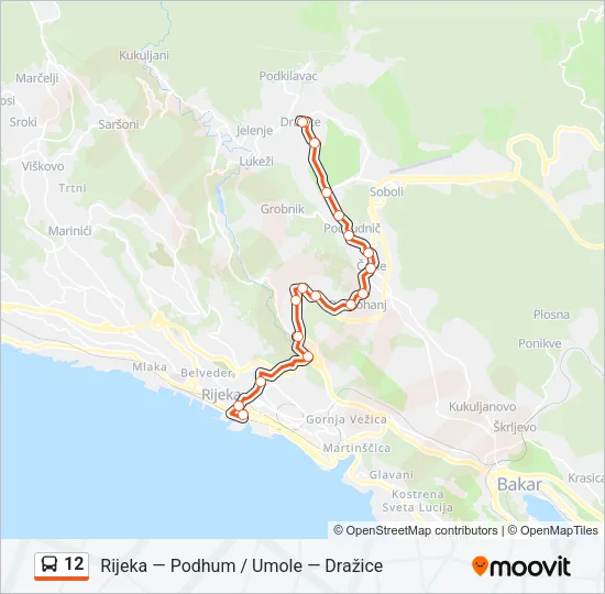 12 Bus Line Map