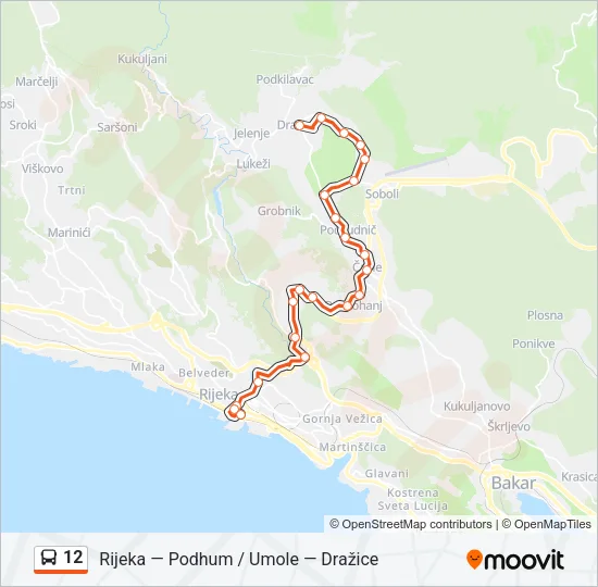 12 Bus Line Map