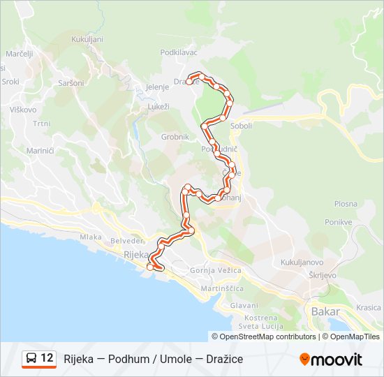 12 Bus Line Map