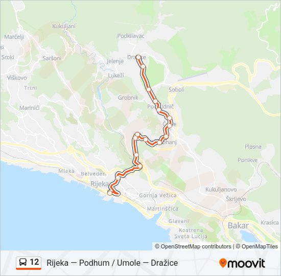 12 Bus Line Map